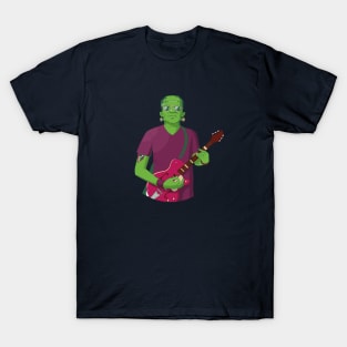 Rocker Frankenstein with Guitar T-Shirt